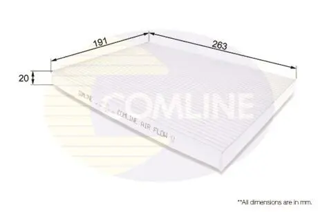 EKF191 EKF191 Comline - Фільтр салону (аналогWP9350/LA396) COMLINE подбор по vin на Brocar