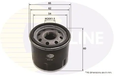 EOF190 EOF190 Comline - Фільтр оливи (аналогWL7204/OC475) COMLINE підбір по vin на Brocar