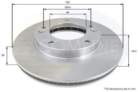 ADC1051V ADC1051V Comline - Диск гальмівний вентильований COMLINE подбор по vin на Brocar
