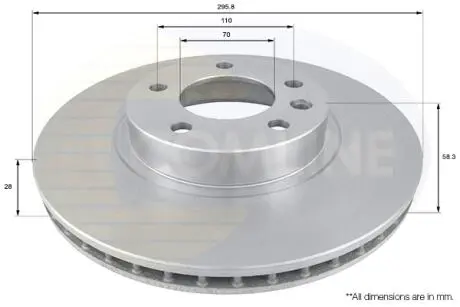 ADC1118V ADC1118V Comline - Диск гальмівний вентильований COMLINE подбор по vin на Brocar