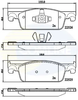 CBP02316 CBP02316 Comline - Гальмівні колодки до дисків COMLINE підбір по vin на Brocar