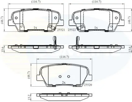 CBP36009 CBP36009 Comline - Гальмівні колодки до дисків COMLINE підбір по vin на Brocar