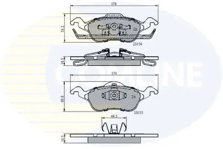CBP0490 CBP0490 Comline - Гальмівні колодки до дисків COMLINE підбір по vin на Brocar