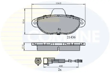 CBP2509 CBP2509 Comline - Гальмівні колодки до дисків COMLINE підбір по vin на Brocar