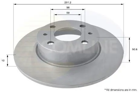 ADC1809 ADC1809 Comline - Диск гальмівний з покриттям COMLINE подбор по vin на Brocar