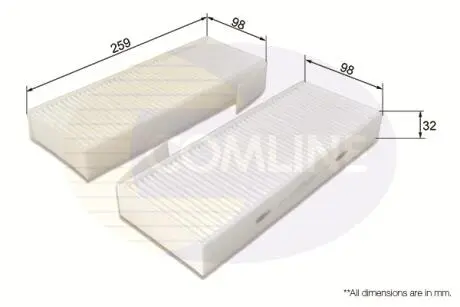 EKF3702 EKF370-2 Comline Фільтр салону COMLINE подбор по vin на Brocar