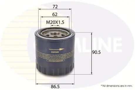 EOF246 EOF246 Comline Фільтр оливи COMLINE підбір по vin на Brocar