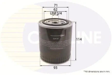 EOF187 EOF187 Comline Фільтр оливи COMLINE підбір по vin на Brocar