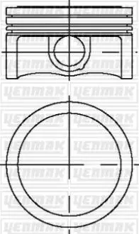 3103912050 YENMAK Поршень с кольцами і пальцем OPEL INSIGNIA 1.6T (размер отв. 79.5 / +0.5) (A16LET, Z16LEL,A16LEL,Z16ER,A16LER) YENMAK подбор по vin на Brocar