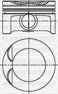 3104223000 YENMAK Поршень с кольцами і пальцем (размер отв. 81,60 / STD) Opel ASTRA 1.8 (4 цл.) (C 18 XE / C 18 XEL / X 18 XE) YENMAK підбір по vin на Brocar