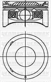 3104232000 YENMAK Поршень с кольцами і пальцем CHEVROLET Captiva 2.4 (4цл.) (87,50 /STD) (Z24XE, 2,4 L 140 PS DOCH 16 Valve) YENMAK підбір по vin на Brocar