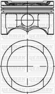 3104316000 YENMAK Поршень с кольцами і пальцем (размер отв. 81.01/STD) VW Caddy 1.6 Golf V/VI 1.6 (4ц.) (BFQ) бензин YENMAK підбір по vin на Brocar