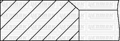 9109874000 YENMAK Комплект поршневих кілець (на 1 поршень) (77/STD) CITROEN 1.6VTI, BMW 1.6VTI (1.2/1.5/2) YENMAK подбор по vin на Brocar