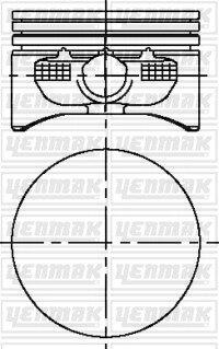 3104215000 YENMAK Поршень с кольцами і пальцем OPEL Astra G 1.6 (размер отв. 79 / STD) (Y16 XE, Z16XE) YENMAK подбор по vin на Brocar