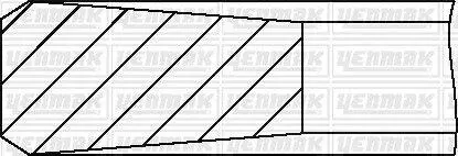 9109168000 YENMAK Комплект поршневих кілець (на 1 поршень) CITROEN SCUDO 1.6 JTD (75/STD) (3/1.95/2.5) YENMAK підбір по vin на Brocar