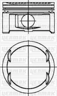 3103797000 YENMAK Поршень с кольцами і пальцем OPEL Omega B 2.6 (размер отв. 83.2 / STD) (Y 26 SE) YENMAK підбір по vin на Brocar