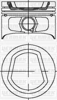 3104321000 YENMAK Поршень с кольцами і пальцем VW Polo 1.6i (размер отв. 76.51 / STD) (AEE-ALM) YENMAK підбір по vin на Brocar