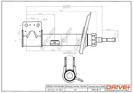 DP1610100024 DP1610.10.0024 Drive+ Амортизатор (передній) Citroen Berlingo/Peugeot Partner 08- (L) (Газ) DRIVE+ підбір по vin на Brocar