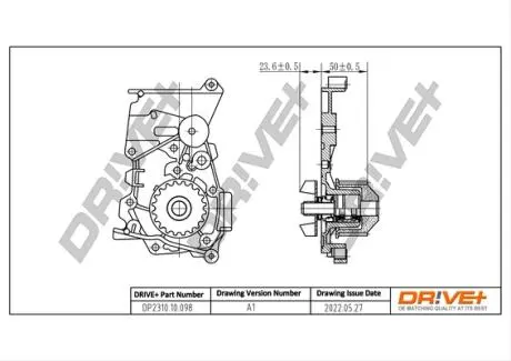DP231010098 DP2310.10.098 Drive+ Насос охолоджуючої рідини (аналог 210100753R OE RENAULT) DRIVE+ підбір по vin на Brocar