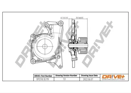 DP231010119 DP2310.10.119 Drive+ Насос охолоджуючої рідини (аналог 8660003373 OE RENAULT) DRIVE+ підбір по vin на Brocar