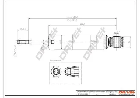 DP1610100002 DP1610.10.0002 Drive+ Амортизатор (задній) Skoda Octavia/VW Passat 04- (Газ) DRIVE+ підбір по vin на Brocar