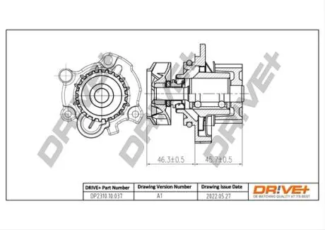 DP231010037 DP2310.10.037 Drive+ Насос охолоджуючої рідини (аналог 06A121012G OE VAG) DRIVE+ підбір по vin на Brocar