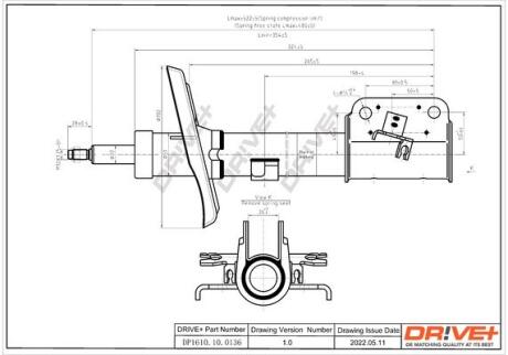 DP1610100136 DP1610.10.0136 Drive+ Амортизатор (передній) Renault Laguna III 07- (Газ) DRIVE+ подбор по vin на Brocar