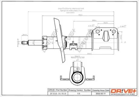 DP1610100116 DP1610.10.0116 Drive+ Амортизатор (передній) Renault Scenic III 09- (Газ) DRIVE+ підбір по vin на Brocar