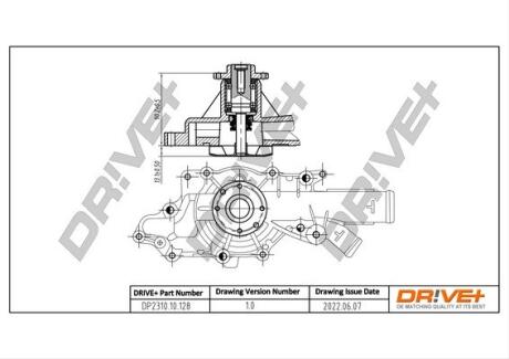 DP231010128 DP2310.10.128 Drive+ Насос охолоджуючої рідини (аналог VKPC 88864 SKF) DRIVE+ подбор по vin на Brocar