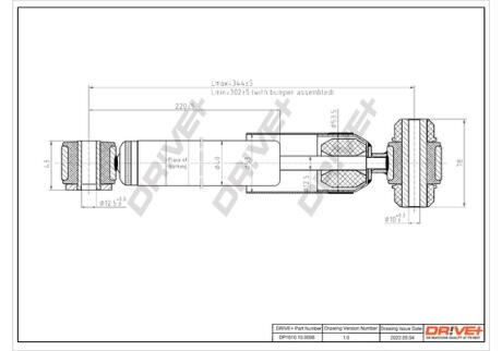 DP1610100098 DP1610.10.0098 Drive+ Амортизатор (задній) MB A-class (W168) 97-04 (Газ) DRIVE+ підбір по vin на Brocar