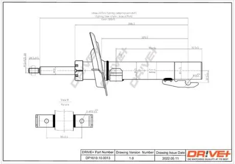 DP1610100013 DP1610.10.0013 Drive+ Амортизатор (передній) Renault Megane II 02- (Газ) DRIVE+ підбір по vin на Brocar
