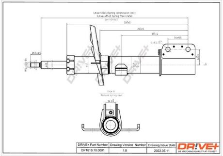 DP1610100115 DP1610.10.0115 Drive+ Амортизатор (передній) Renault Clio III 05- (GAS) DRIVE+ подбор по vin на Brocar