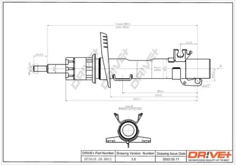 DP1610100011 DP1610.10.0011 Drive+ Амортизатор (передній) Seat Ibiza V 1.2 08- (Газ) DRIVE+ підбір по vin на Brocar