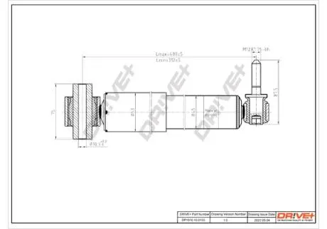 DP1610100133 DP1610.10.0133 Drive+ Амортизатор (задній) Renault Megane II 02- (Газ) DRIVE+ підбір по vin на Brocar