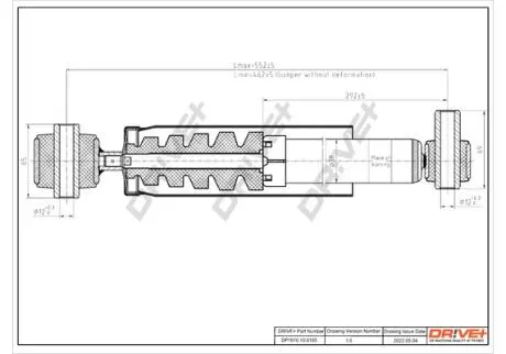 DP1610100195 DP1610.10.0195 Drive+ Амортизатор (задній) Renault Laguna II 01- (Газ) DRIVE+ підбір по vin на Brocar