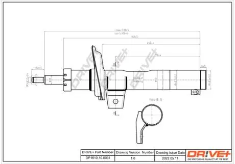 DP1610100031 DP1610.10.0031 Drive+ Амортизатор (передній) VW Caddy 03- (D 50) (Газ) DRIVE+ подбор по vin на Brocar