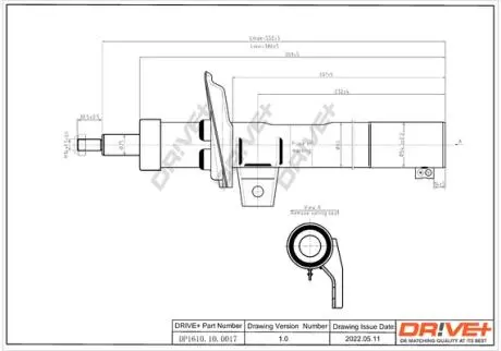 DP1610100017 DP1610.10.0017 Drive+ Амортизатор (передній) VW Caddy 03- (D 55) (Газ) DRIVE+ підбір по vin на Brocar