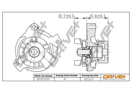 DP231010097 DP2310.10.097 Drive+ Насос охолоджуючої рідини (аналог WP0289 LPR) DRIVE+ подбор по vin на Brocar