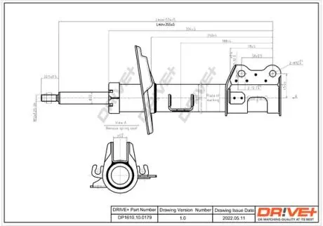 DP1610100179 DP1610.10.0179 Drive+ Амортизатор (передній) Fiat Doblo 10- (R) (Газ) DRIVE+ підбір по vin на Brocar