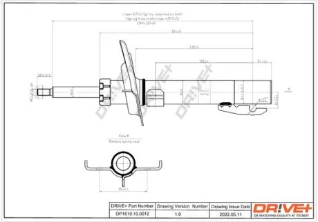 DP1610100012 DP1610.10.0012 Drive+ Амортизатор (передній) Renault Scenic 03- (Газ) DRIVE+ підбір по vin на Brocar
