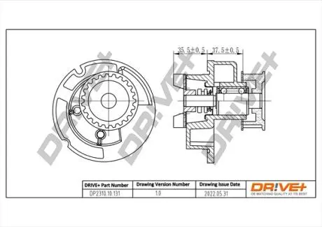 DP231010131 DP2310.10.131 Drive+ Насос охолоджуючої рідини (аналог WP0206 LPR) DRIVE+ підбір по vin на Brocar