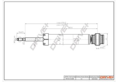 DP1610100059 DP1610.10.0059 Drive+ Амортизатор (задній) Skoda Fabia 99-07 (Газ) DRIVE+ підбір по vin на Brocar