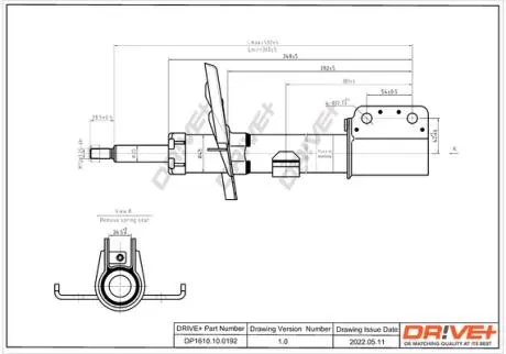 DP1610100192 DP1610.10.0192 Drive+ Амортизатор (передній) RENAULT CAPTUR 6.13- DRIVE+ підбір по vin на Brocar