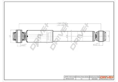 DP1610100147 DP1610.10.0147 Drive+ Амортизатор (задній) Opel Combo 01- (ГАЗ) DRIVE+ підбір по vin на Brocar