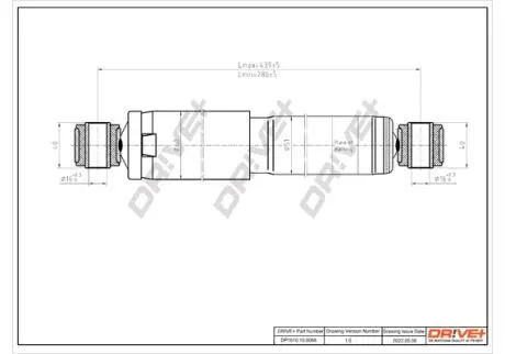 DP1610100068 DP1610.10.0068 Drive+ Амортизатор (задній) BOXER-JUMPER-DUCATO DRIVE+ подбор по vin на Brocar