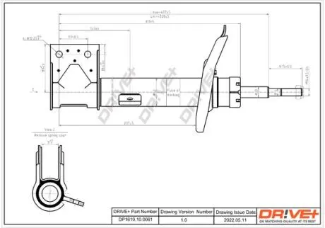 DP1610100061 DP1610.10.0061 Drive+ Амортизатор (передній) C4/DS4-DS4 DRIVE+ підбір по vin на Brocar