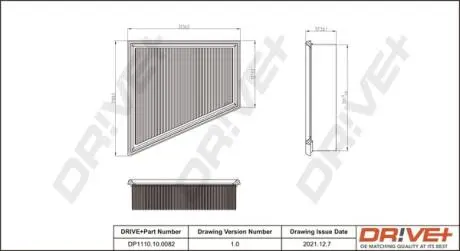 DP1110100082 DP1110.10.0082 Drive+ - Фільтр повітря (аналог WA6687) DRIVE+ подбор по vin на Brocar
