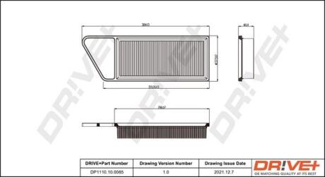 DP1110100065 DP1110.10.0065 Drive+ - Фільтр повітря (аналог WA6738) DRIVE+ підбір по vin на Brocar