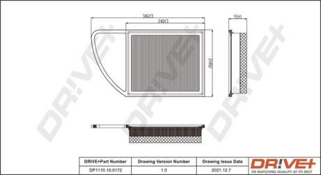 DP1110100172 DP1110.10.0172 Drive+ - Фільтр повітря (аналог WA9663) DRIVE+ підбір по vin на Brocar