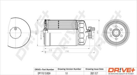 DP1110130024 DP1110.13.0024 Drive+ - Фільтр палива (аналог WF8042) DRIVE+ подбор по vin на Brocar